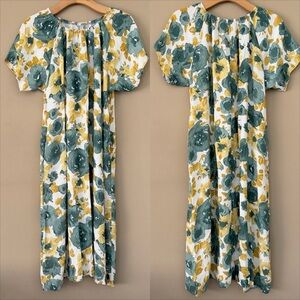 NWOT J&J Floral Balloon Sleeve Midi Maxi Dress M
